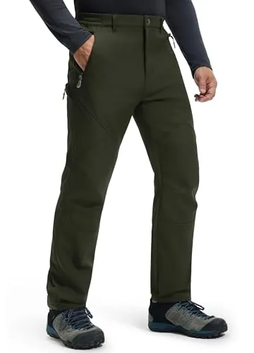 Libin Pantalones Trekking Hombre Impermeables Invierno Verde XXXL