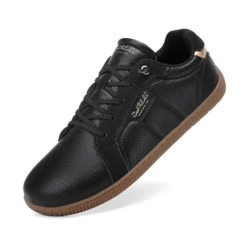 TARELO Zapatillas Barefoot Mujer Pies Anchos Dedos Calzado Zapatos Deportivas Minimalistas Casual Ligeras Talla 36-41(B Negro, 36)