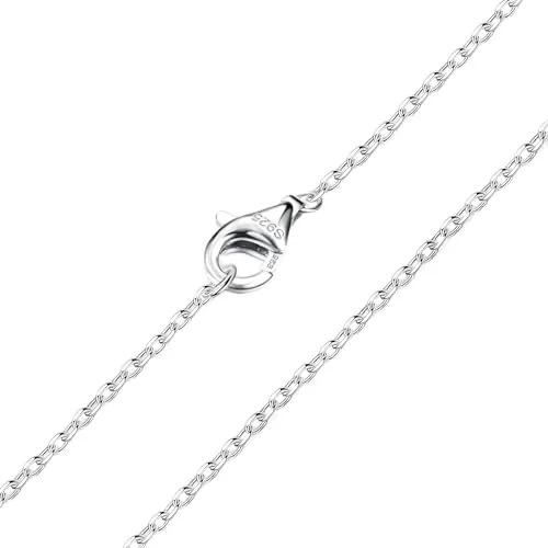 CASSIECA Cadena Plata Hombre Mujer Collar Plata de Ley 925 1.5mm, Collares sin Colgante 41-71cm