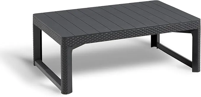 Allibert Mesa de Jardín Grafito Mesita Mesilla Mueble Auxiliar Patio Exterior