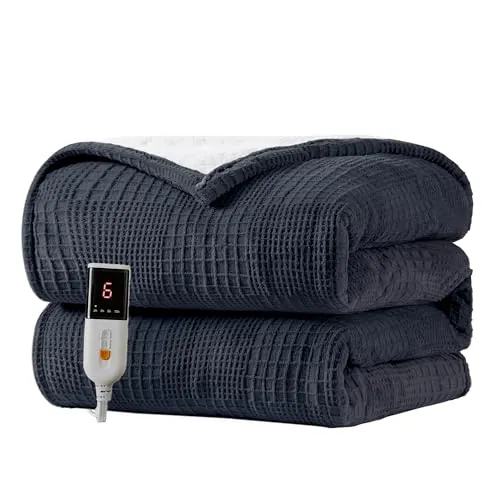 Texciting Manta Eléctrica Grande 130x180cm,Lavable en Lavadora,Negro | Manta Térmica Suave Tiempo Ajustable 2-10h,9 Niveles de Calor,Ideal para Sofá y Cama,Regalo para Mujer