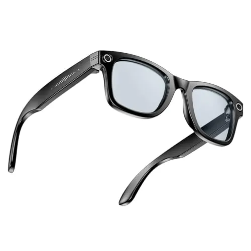 Denash Gafas Inteligentes de IA con Cámara, Gafas de Grabación de Video 4k Portátiles, Traducción en Tiempo Real Gafas Inteligentes Bluetooth para Viajar, Al Aire Libre