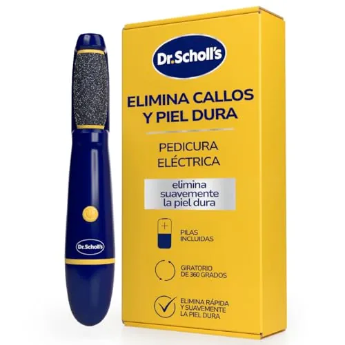 Lima eléctrica para pedicura de Dr. Scholl's: exfolia y elimina durezas y callos al instante. Suaviza los pies en segundos. Pule con suavidad. Ideal para viajes. Incluye pilas AAA
