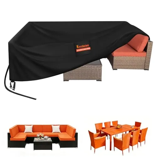 Kovshuiwe Cubierta de Muebles de Jardín,250x210x90cm Cubierta Protectora de Muebles de Jardín Impermeable,Resistente al Viento,Resistente a los UV,420D Resistente al Viento,Cubierta Protectora