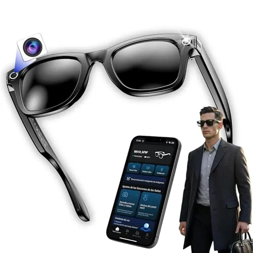 smartia – Gafas de Sol Inteligentes con cámara, Modelo 2026 y App en español, Gafas Bluetooth con Sonido Hi-Fi, IA GPT 5 integrada por Voz, Smart Sunglasses con traducción y Cámara de 8 MP Full HD
