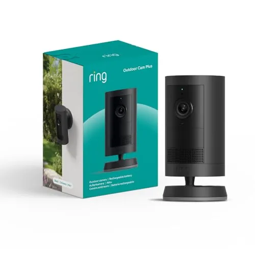 Ring | Cámara exterior Plus con batería (Outdoor Camera Plus última generación) | Vídeo 2K de gran angular | Cámara inalámbrica exterior | Prueba gratuita de 30 días del plan de suscripción Ring