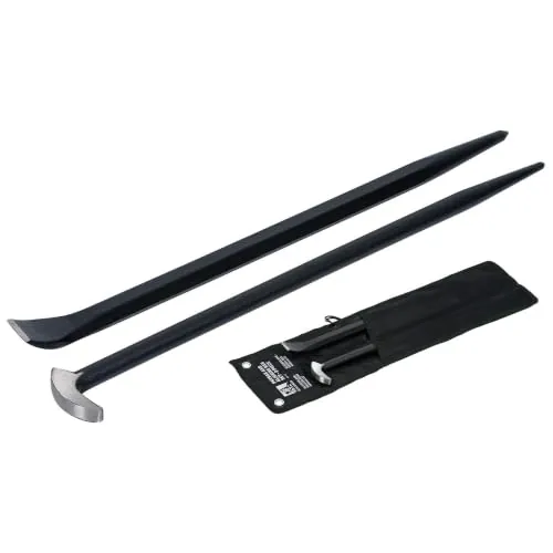 Juego Roughneck: palanca + barra de alineación con estuche, 405 mm (16") | Kit de alineación y posicionamiento forjado y tratado térmicamente con estuche enrollable de lona resistente