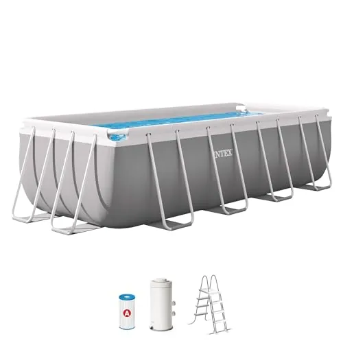 INTEX 55243 - Piscina Desmontable Rectangular con depuradora Prism Frame