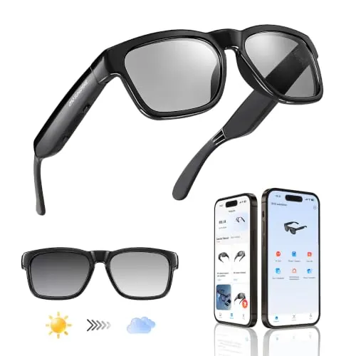 OHO AI Smart Glasses-Photochromic Open Ear Bluetooth Audio Sunglasses