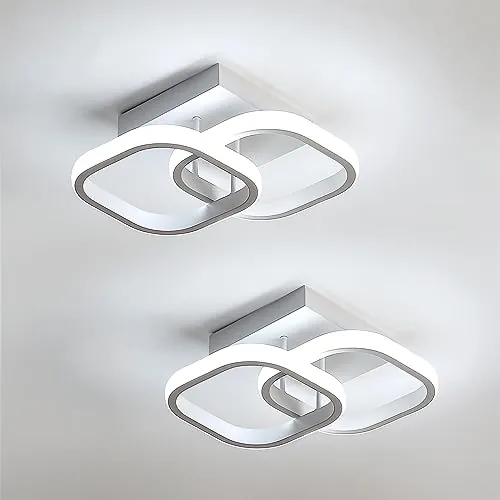 Comely Pack de 2 plafones LED cuadrados 24 W 6500 K 24 x 9,5 cm
