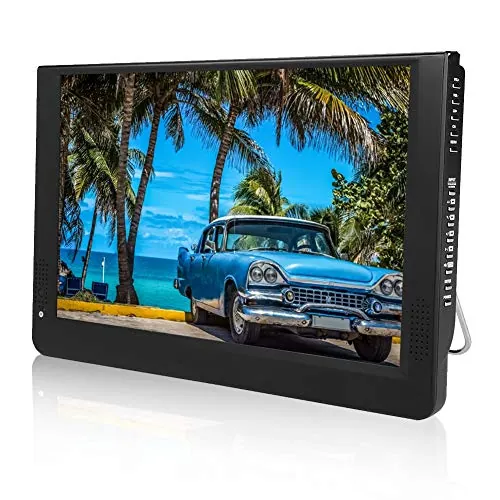LEADSTAR 1080p T/T2 12 PulgadasTV LED Full HD TV Digital Portátil-TV Analógica,ATV,Pantalla Color TFT-LED 1500 mah Batería Recargable para Uso en Exteriores VGA, USB Reproductor y Grabador