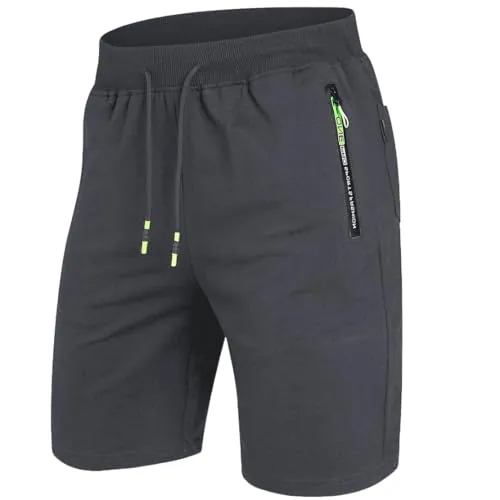 ZOXOZ Verano Pantalón Corto Hombre Shorts Bolsillos Laterales Pantalon Corto Hombre Deporte Algodon Pantalones Cortos Hombre Gris Oscuro XL