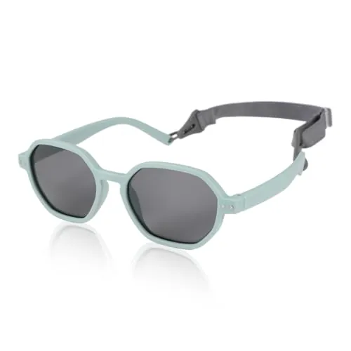 BTHRORO Gafas de Sol Bebe, Protección UV400 Marco Poligonal Flexible Gafas Sol Polarizadas para Infantiles Niña Niño de 0 a 3 Años