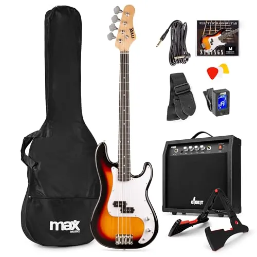 MAX GigKit - Bajo eléctrico con amplificador incluido de 40W en sunburst