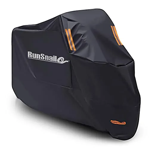 Funda para Moto Scooter XXL, Cubierta de Moto Impermeable Protección con Recubrimiento de PU, Dobladillos Elásticos y Cinturón a Prueba de Viento, Se Adapta a Motocicletas de 104”/265 cm