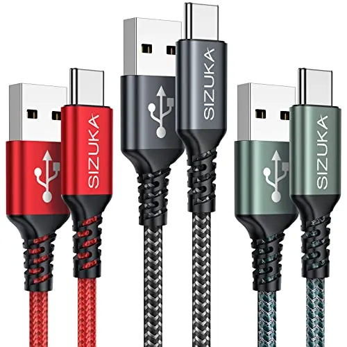 SIZUKA Cable USB C Carga Rapida [3Pack 2M] 3.1A Cable Carga Rapida Tipo C