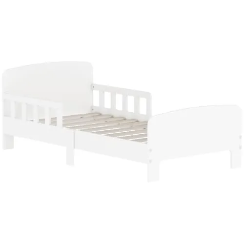 AIYAPLAY Cama Infantil 70x140 cm con Barrera Anticaídas y Somier, Blanco