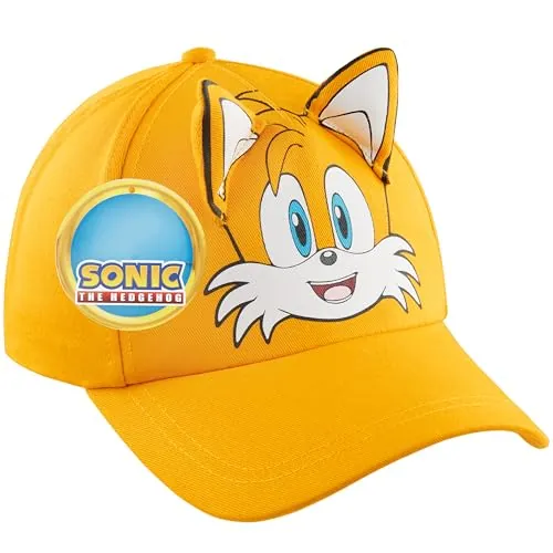 Sonic The Hedgehog Gorra Niño Shadow Knuckles Tails Gorro con Visera Gorras Beisbol Sombrero Verano para Infantiles Regalo Gamer (Amarillo Tails)