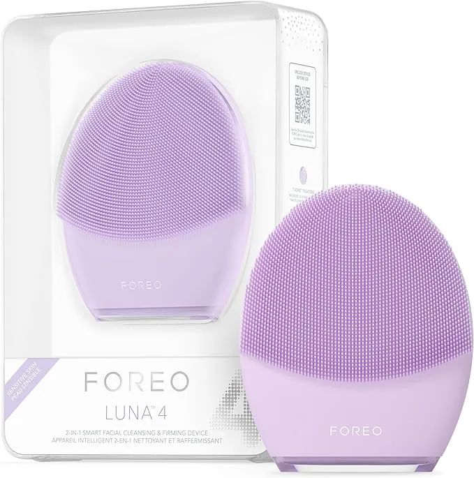 FOREO LUNA 4 - Cepillo de limpieza facial - Masajeador facial reafirmante - Cuidado antienvejecimiento - Mejora la absorción - Herramientas simples para el cuidado de la piel - Piel sensible