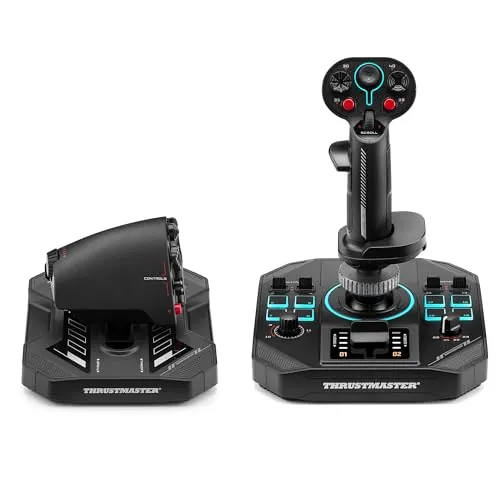 Thrustmaster Sol-R 4 HOTAS - Combate y exploración espacial - PC | Joystick y acelerador, 58 botones de acción, efecto Hall, grip desmontable, diseño sci-fi, compatible con ecosistema
