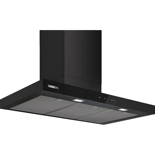 Siemens - Campana Extractora Decorativa de Pared, iQ500, 90 cm de ancho, negro mate, LC97BDN60