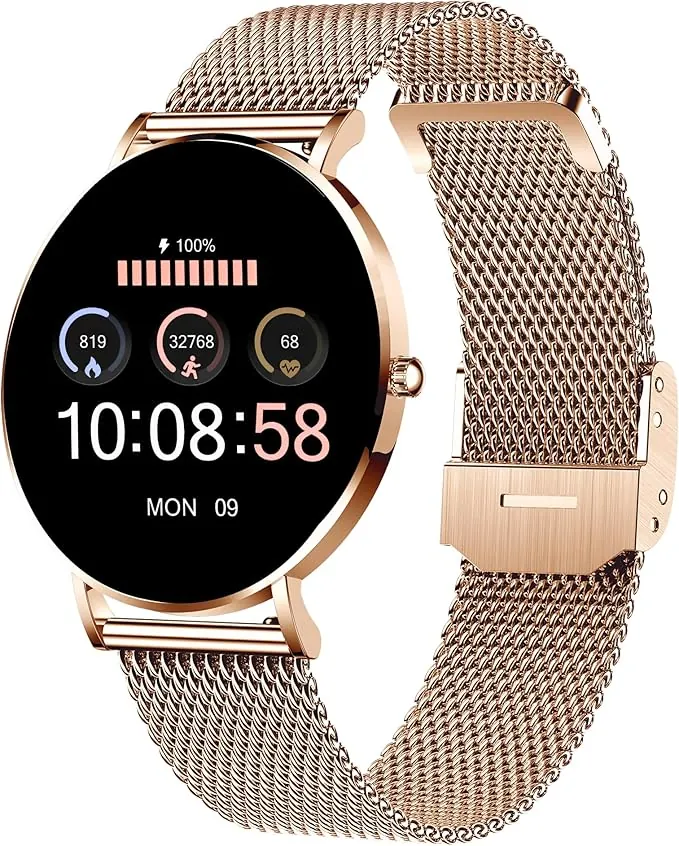 XCOAST Siona 2 - Reloj Inteligente Ultra Delgado para Mujer, Pantalla AMOLED de 1.3 Pulgadas, Colores Brillantes, Filgran, Pulso, presión Arterial, oxígeno en Sangre, Acero Inoxidable, batería de 7