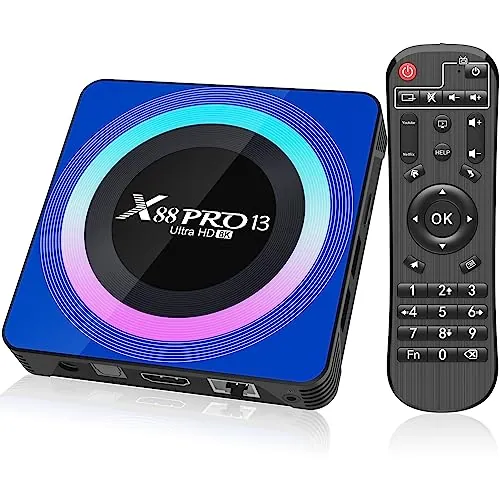 Android 13.0 TV Box, Box TV 4GB RAM 32GB ROM RK3528 Quad-Core, supporto 2.4G / 5.0G Dual WiFi 6 BT 5.0, 8K 10/100M Ethernet HD 2.0 Smart TV Box Android