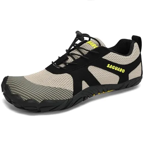 SAGUARO Hombre Mujer Zapatillas Barefoot Minimalistas Calzado de Training Ligeras Cmodas para Caminar Senderismo Ciclismo Trail Running Trekking Playa Agua, Caqui, 41 EU