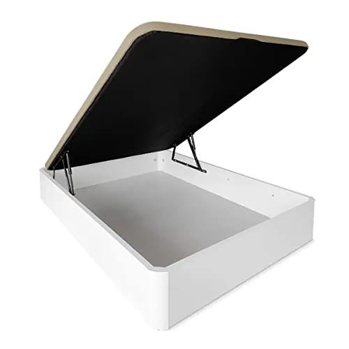 DUÉRMETE Online Canapé Abatible Extra Reforzado Gran Capacidad con Tapa Transpirable, Esquinas Redondeadas, Blanco, 150 x 190 cm