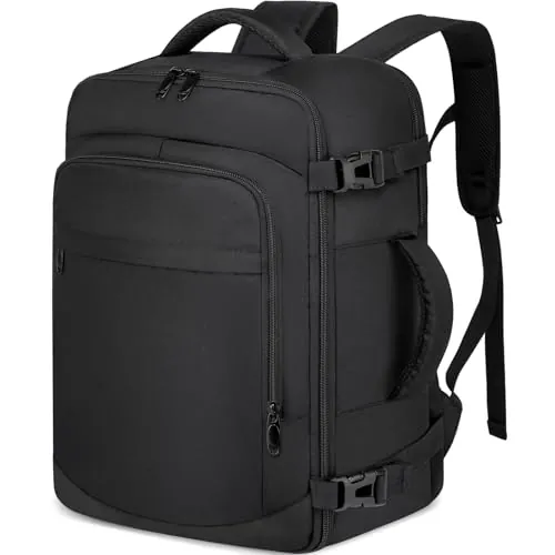 ENZOSUM Mochila Viaje Cabina Avion 40x20x25 para Ryanair Equipaje de Mano 40x20x25 Ryanair Mochila Cabina para Ryanair, Bolsa de Viaje Ryanair Mochilas Hombre Mujer para Ordenador Portátil 20L Negro