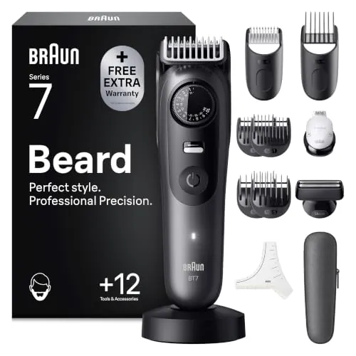 Braun Recortadora de Barba Hombre Series 7, BT7545, Gris