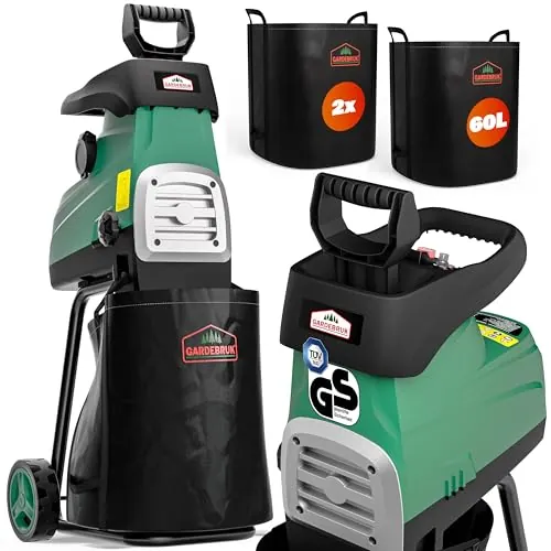 GARDEBRUK Trituradora Silenciosa Eléctrica de Jardín 3100W 60L