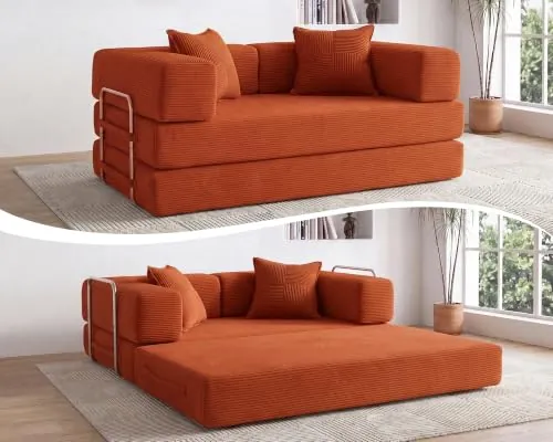 Vipbear Sofá Cama 2 Plazas, 160cm Modular Versátil Sofá Convertible 5 en 1