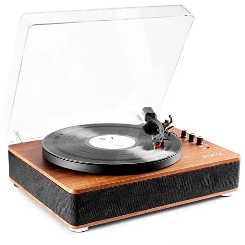 Fenton RP162 - Tocadiscos con Bluetooth y USB Acabado marrón con Altavoces