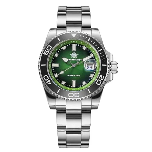 ADDIESDIVE 41mm Reloj de Cuarzo Hombre 200m Bisel cerámico Luminoso BGW9 Reloj analógico Hombre con Pulsera de Acero Inoxidable AD2089