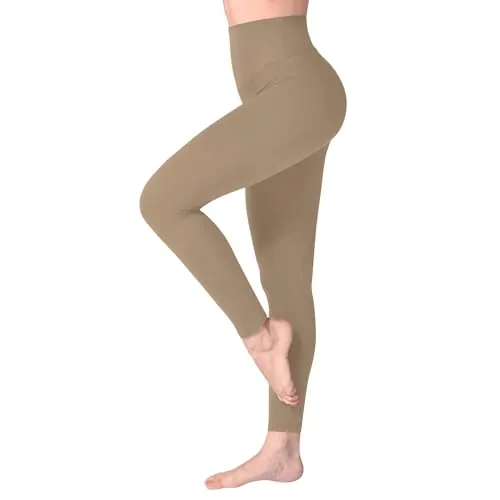 SINOPHANT Mallas Deporte Mujer de Cintura Alta, Leggins de Control de Abdomen Opacas, Elásticas, Leggings Mujer Vestir, Suaves como la Mantequilla S-M 1 Piezas Caqui