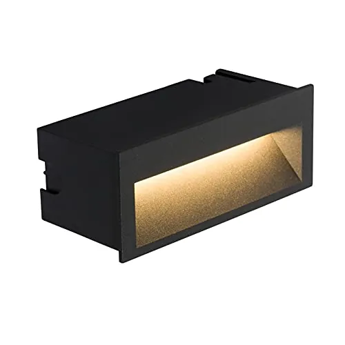 DAWALIGHT Aplique Pared Empotrable LED 4W 3000K Luz Cálida, Aplique de Pared Empotrado Aluminio Gris Oscuro IP65 Impermeable, para Interiores y Exteriores, Pasillos, Escaleras, Jardín, Caminos