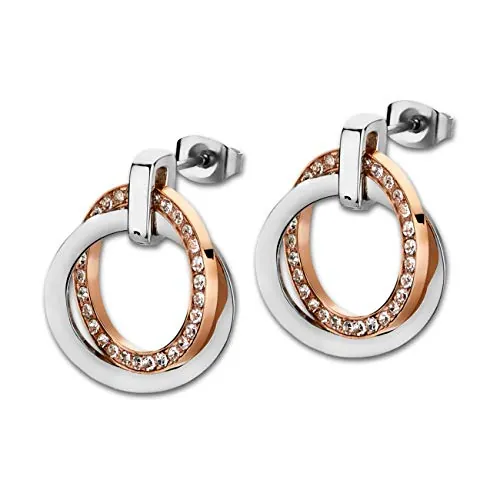 LOTUS STYLE Pendientes Mujer LS1780-4/2 Acero inoxidable - Geométrico - Ligeros, Cómodos y Resistentes - Cierre Seguro - Aretes de Mujer