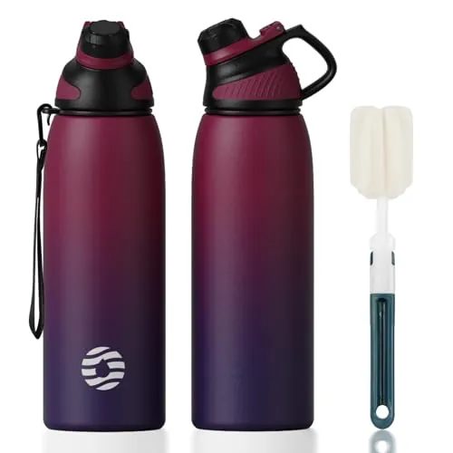 Fjbottle Botella Agua Acero Inoxidable 1L Térmica con Tapa Magnética