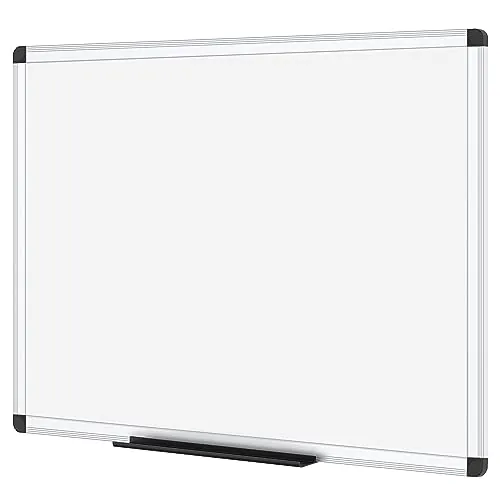 VIZ-PRO Pizarra Blanca Magnética con Marco de Aluminio y Bandeja para Rotuladores, 120 x 90 cm, Ideal para Oficina, Escuela y Hogar
