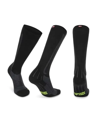DANISH ENDURANCE Calcetines de Compresión, unisex, 1 par (Negro/Gris, EU 39-42)