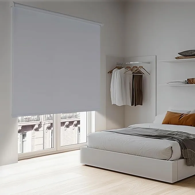 Estores enrollables Opacos con Tejido de Calidad. Estor Opaco Blackout Persiana Opaca Que aporta Oscuridad. Cortinas Dormitorio Opacas Novedad STORESDECO | Blanco 100 x 250 cm