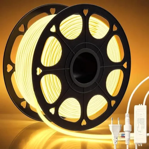 Tira LED COB de 20 m, blanco cálido 2700 K, IP65 tira LED impermeable