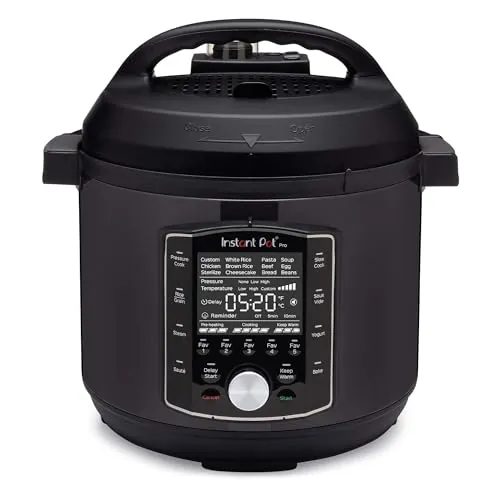 Instant Pot Pro Olla Eléctrica Multifunción 10 en 1, Olla Presión, Cocción Lenta, Arrocera, Vaporera, Yogurtera, Sartén para Saltear, Esterilizador – Acero Inoxidable, 1200 W – 7,6 L, Negro