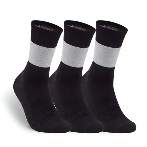 Calcetines de Ciclismo Altos, Compresivos para Running, Fabricados para usar en Gimnasios Trail Running, Calcetines Trekking (Pack de 3)