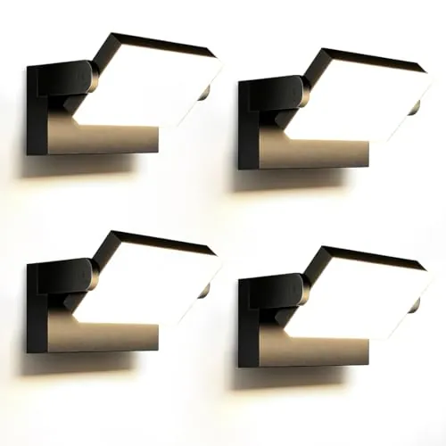 ledmo 60W 4 Piezas Aplique Pared Exterior LED 3000K IP65 360° Rotación