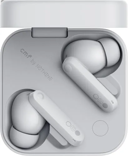 CMF by Nothing Buds Pro 2 Auriculares inalámbricos con Sonido HiFi, 50 dB Cancelación Activa de Ruido híbrida, 6 micrófonos HD y Efecto Audio Espacial, 2025 - Gris Claro
