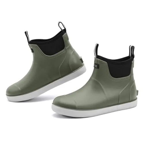 Rumkok Hombre Botas de Lluvia Antideslizante, Botas de Agua Impermeables | Zapatos Cómodas Tobillo Botas de caucho al Aire Libre Cortas