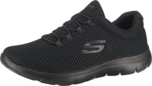 Skechers Mujer Summits 12985 Trainers, Black Mesh/ Trim, 40 EU