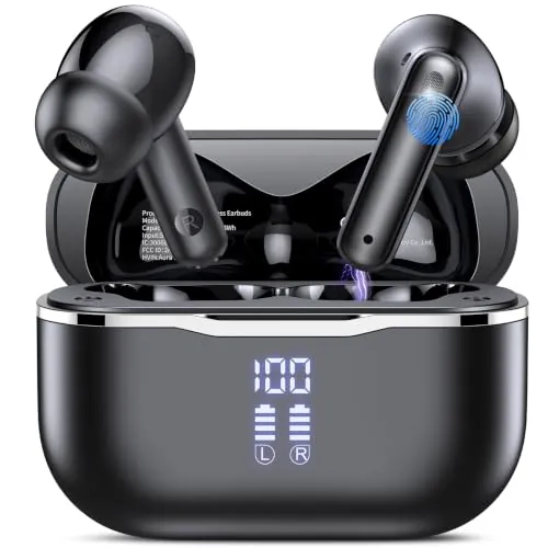 Auriculares Bluetooth con Reducción de Ruido adaptativa en Tiempo Real, 60H